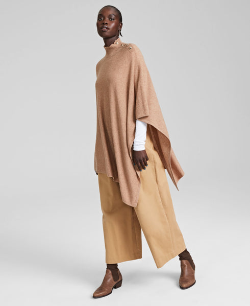 Charter Club Womens 100 Cashmere Turtleneck Poncho